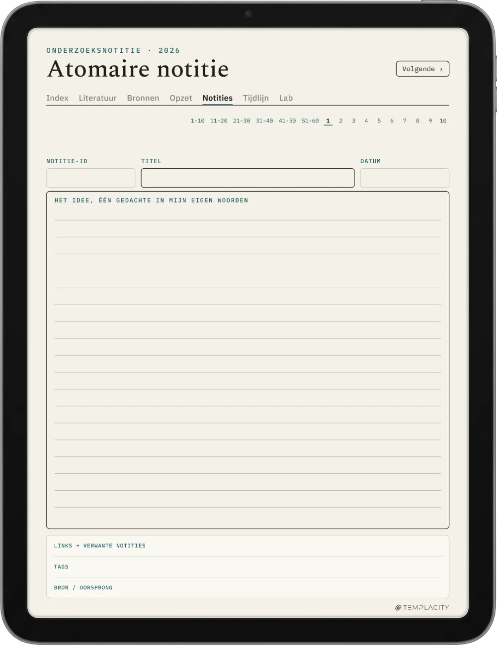 The Planner · Onderzoek iPad pagina 3
