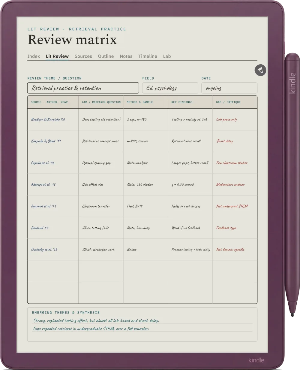 The Planner on the Kindle Scribe Colorsoft
