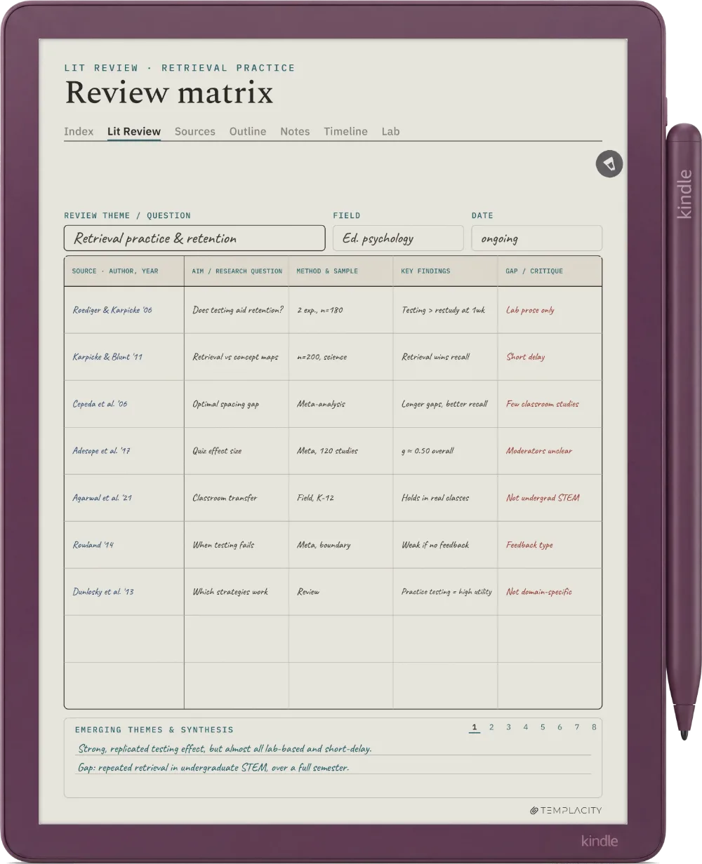 The Planner on the Kindle Scribe Colorsoft