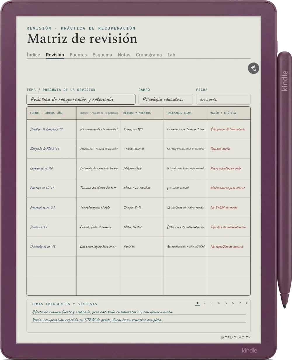 The Planner en el Kindle Scribe Colorsoft