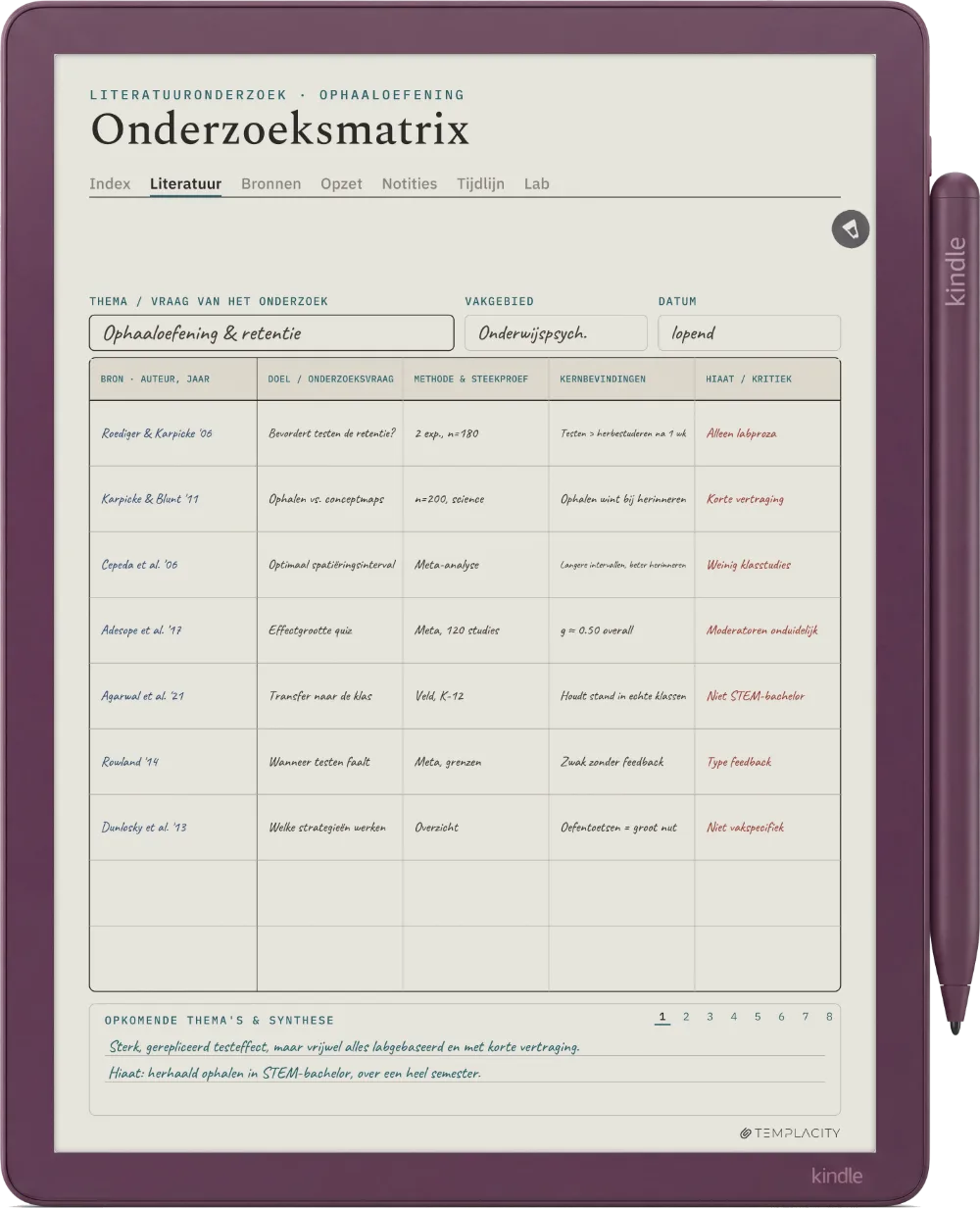 The Planner op de Kindle Scribe Colorsoft