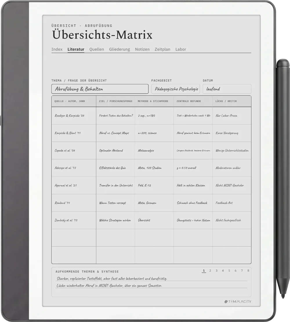 The Planner auf dem Kindle Scribe