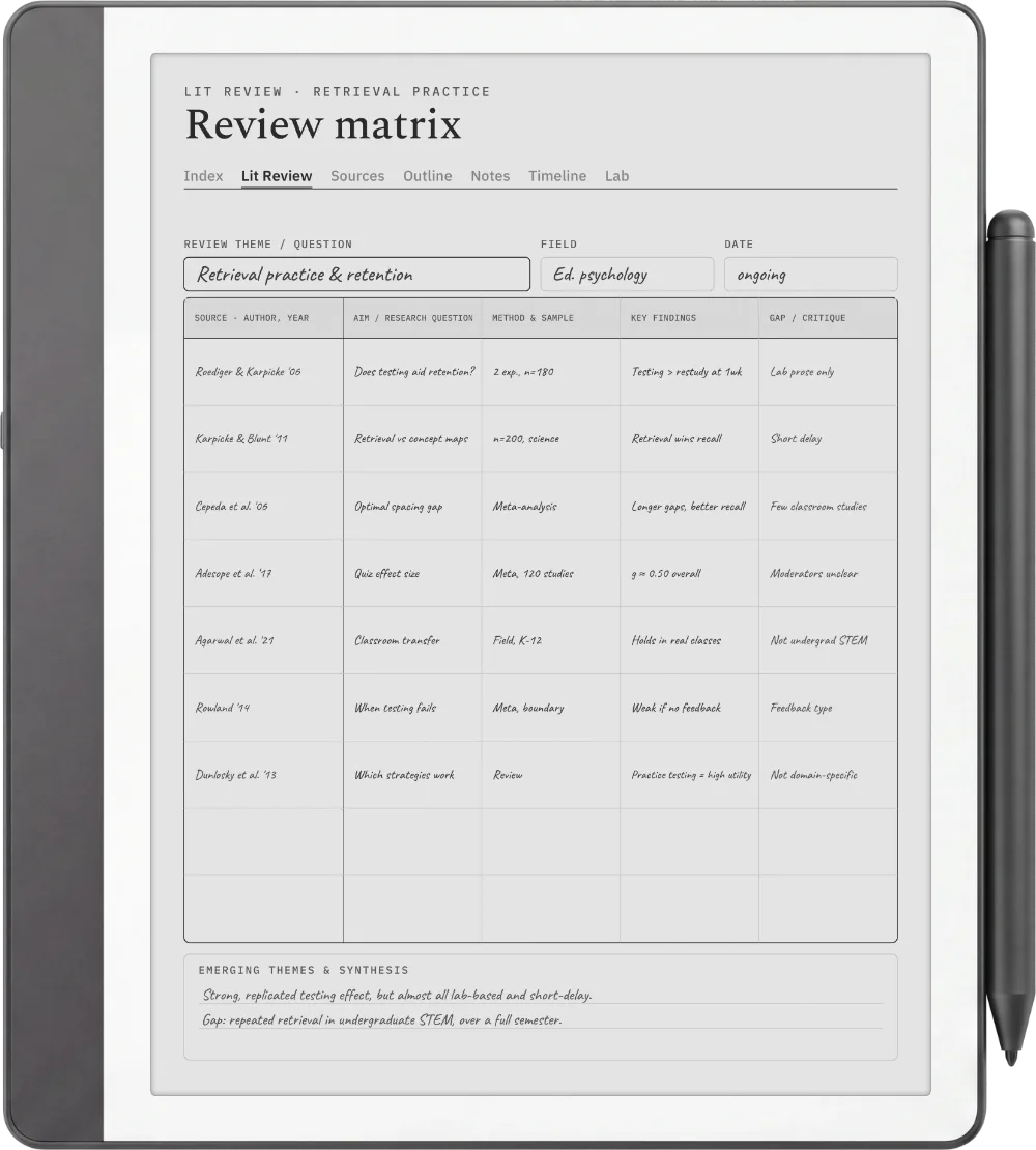 The Planner on the Kindle Scribe