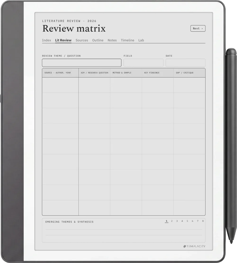 The Planner · Research Kindle Scribe page 1