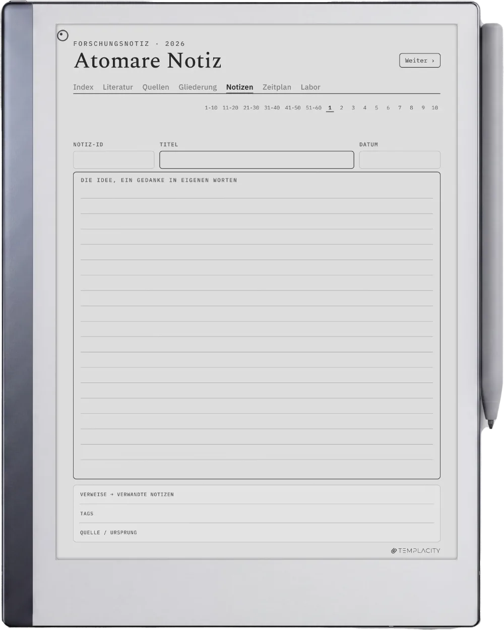 The Planner · Forschung reMarkable 2 Seite 3