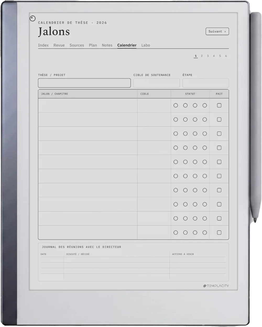 The Planner · Recherche reMarkable 2 page 4