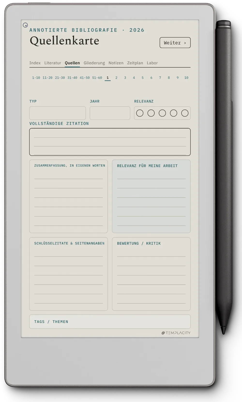 The Planner · Forschung reMarkable Paper Pro Move Seite 2