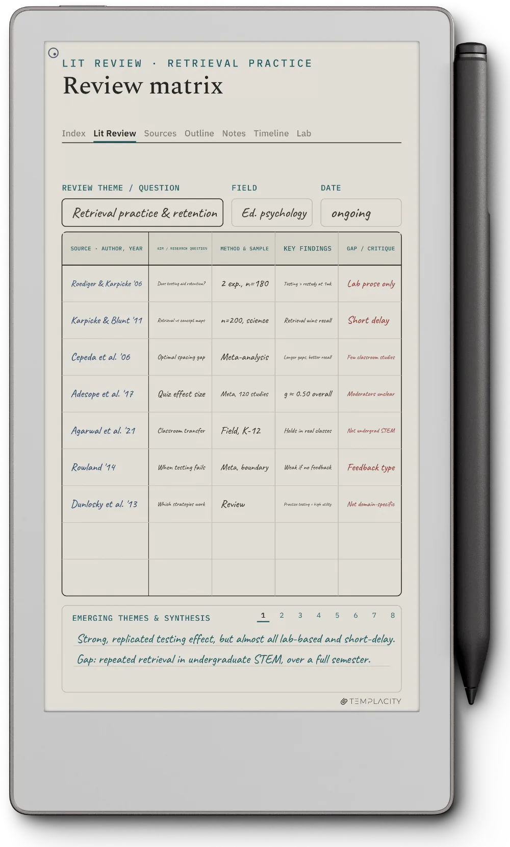 The Planner on the reMarkable Paper Pro Move