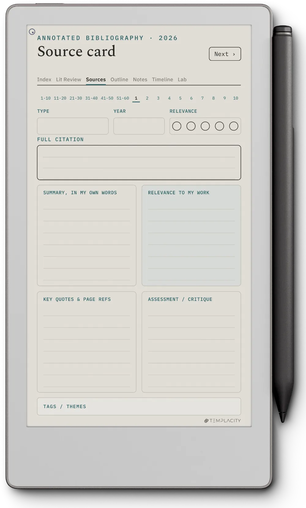 The Planner · Research reMarkable Paper Pro Move page 2