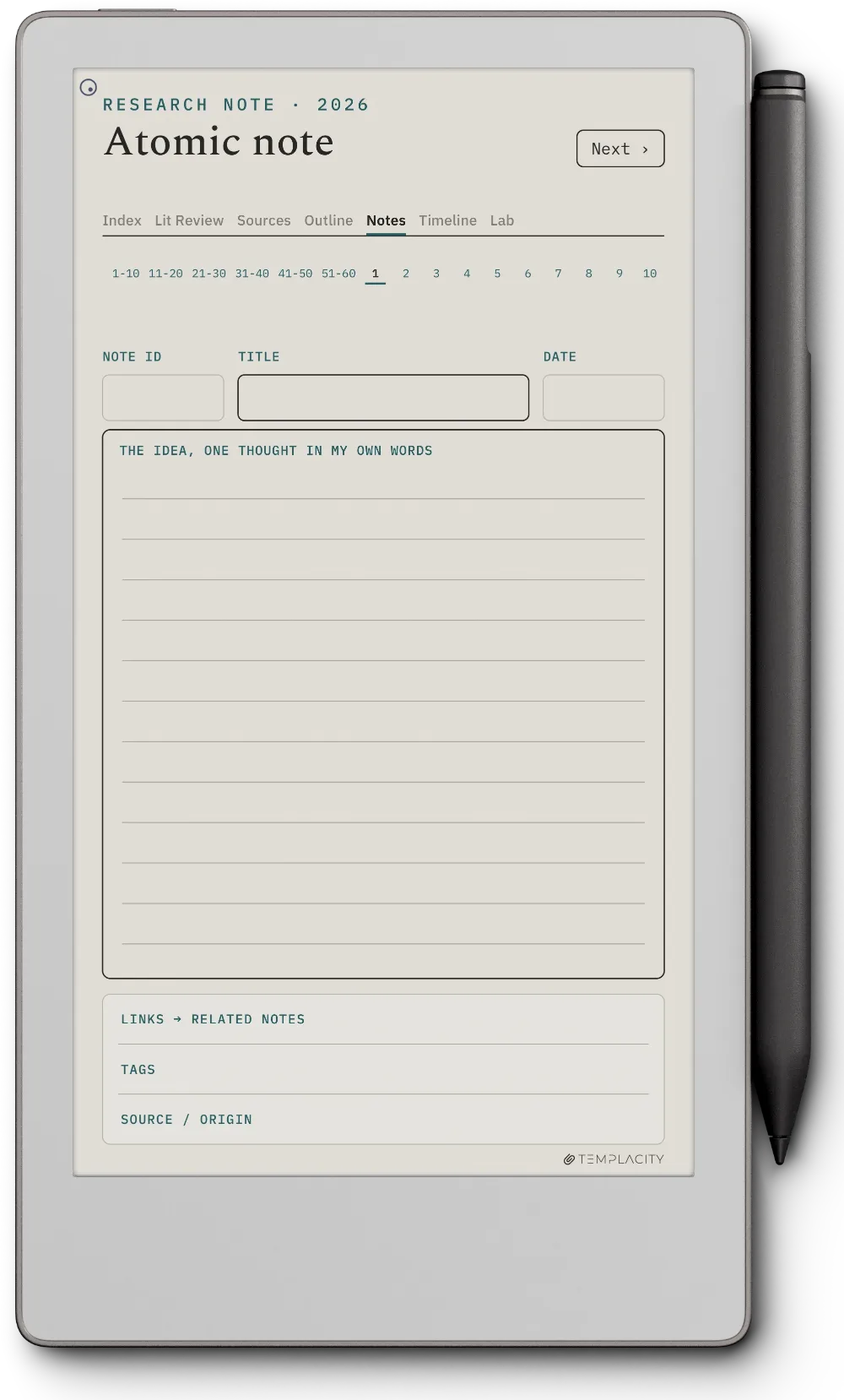 The Planner · Research reMarkable Paper Pro Move page 3