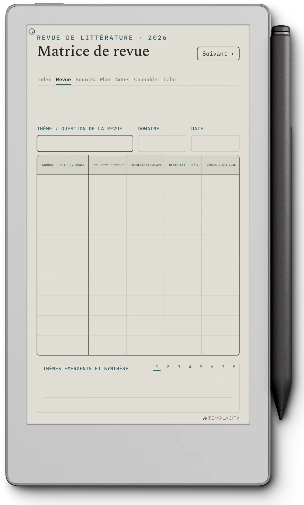 The Planner La matrice de littérature