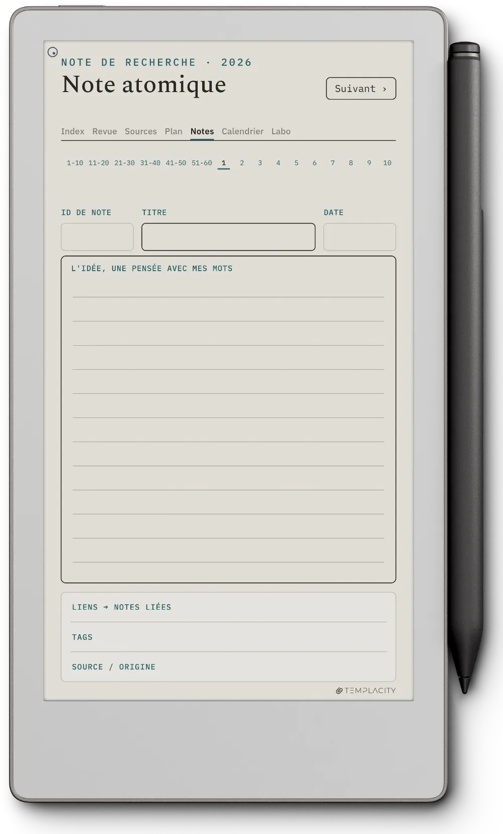The Planner · Recherche reMarkable Paper Pro Move page 3