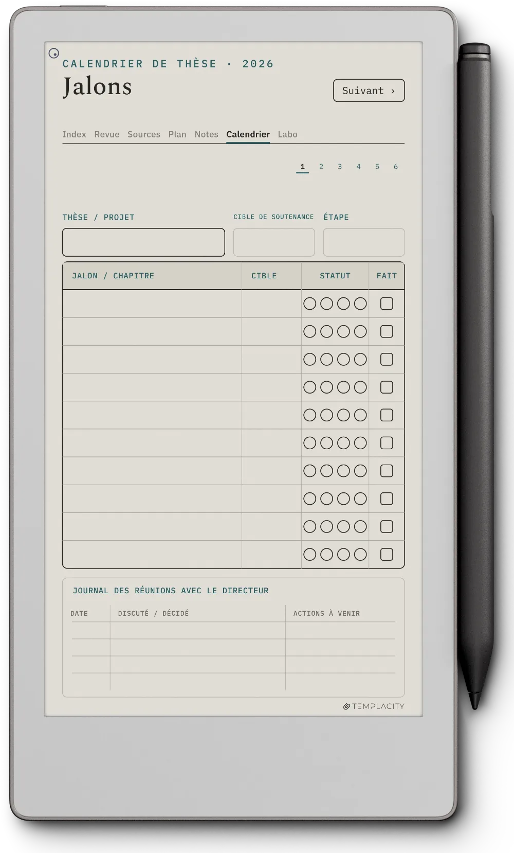 The Planner · Recherche reMarkable Paper Pro Move page 4