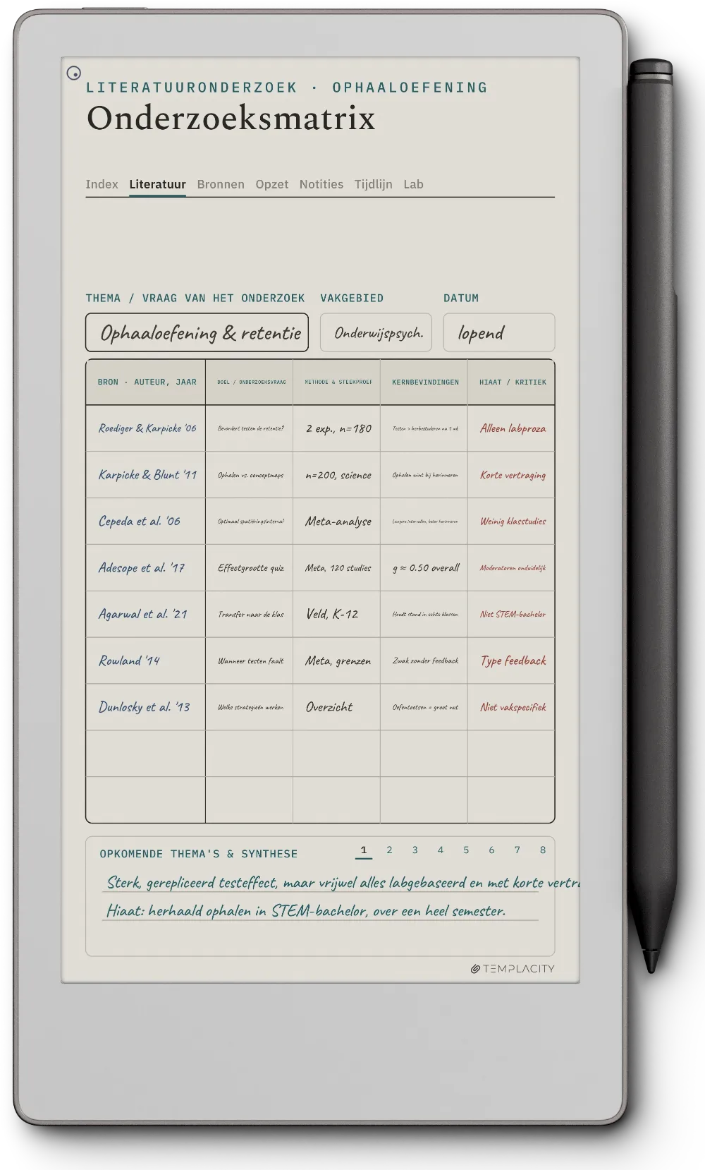 The Planner op de reMarkable Paper Pro Move