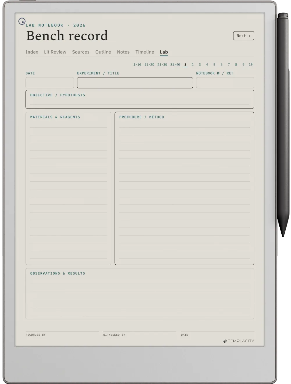 The Planner · Research reMarkable Paper Pro page 5