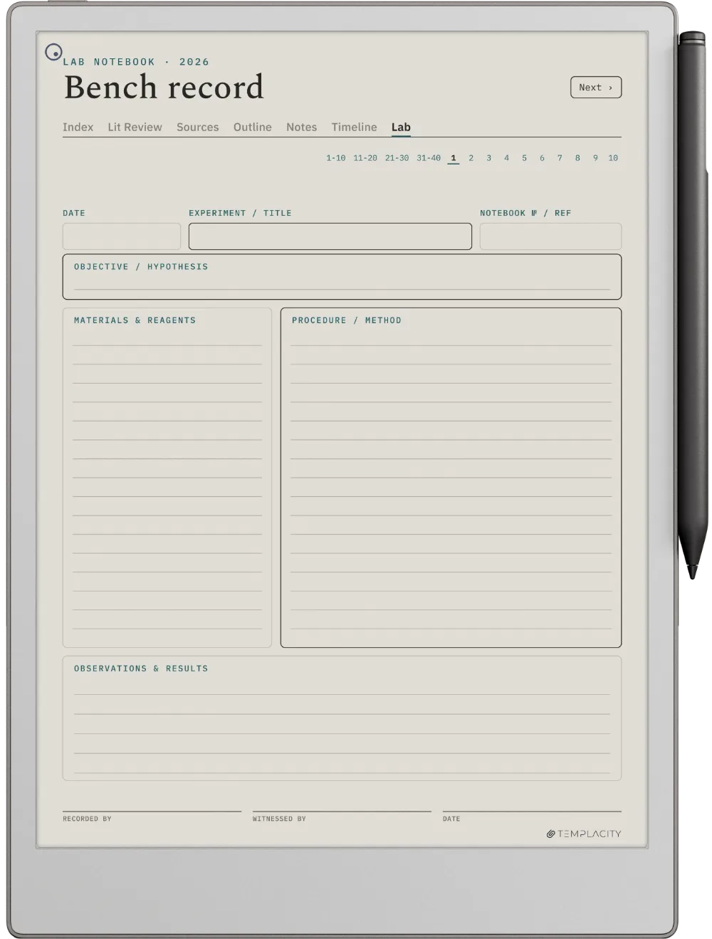 The Planner · Research reMarkable Paper Pro page 5
