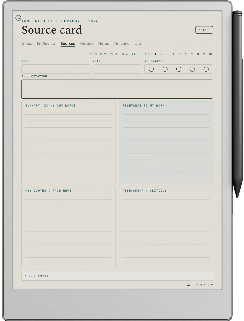 The Planner · Research reMarkable Paper Pro page 2