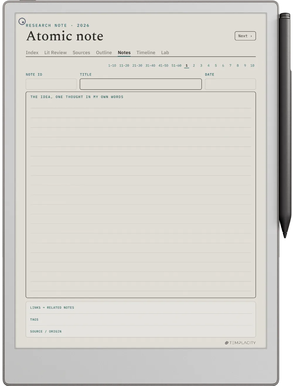 The Planner · Research reMarkable Paper Pro page 3