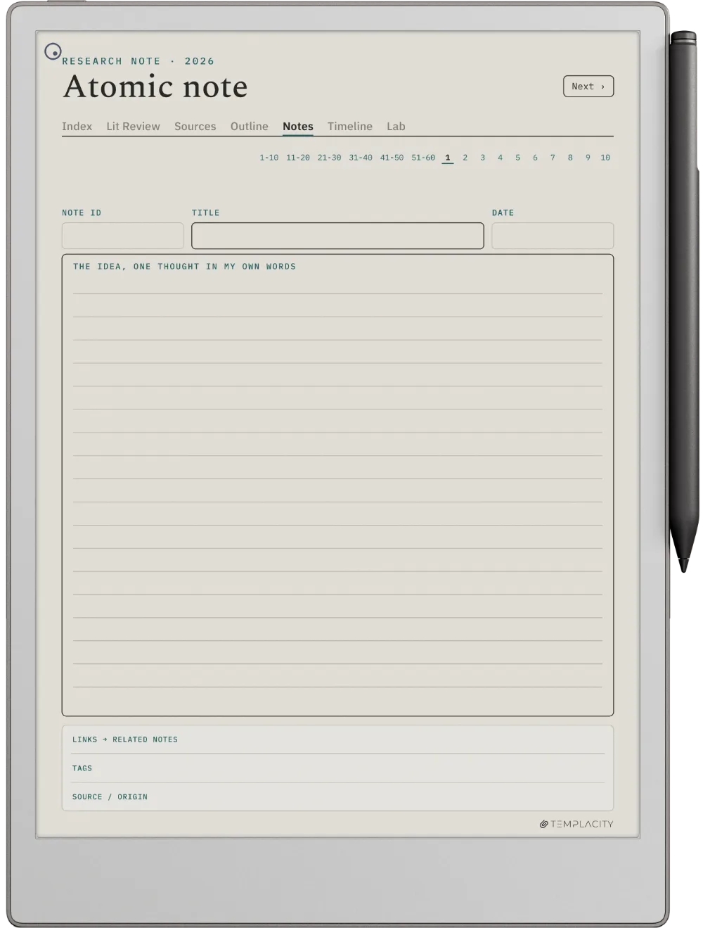 The Planner · Research reMarkable Paper Pro page 3