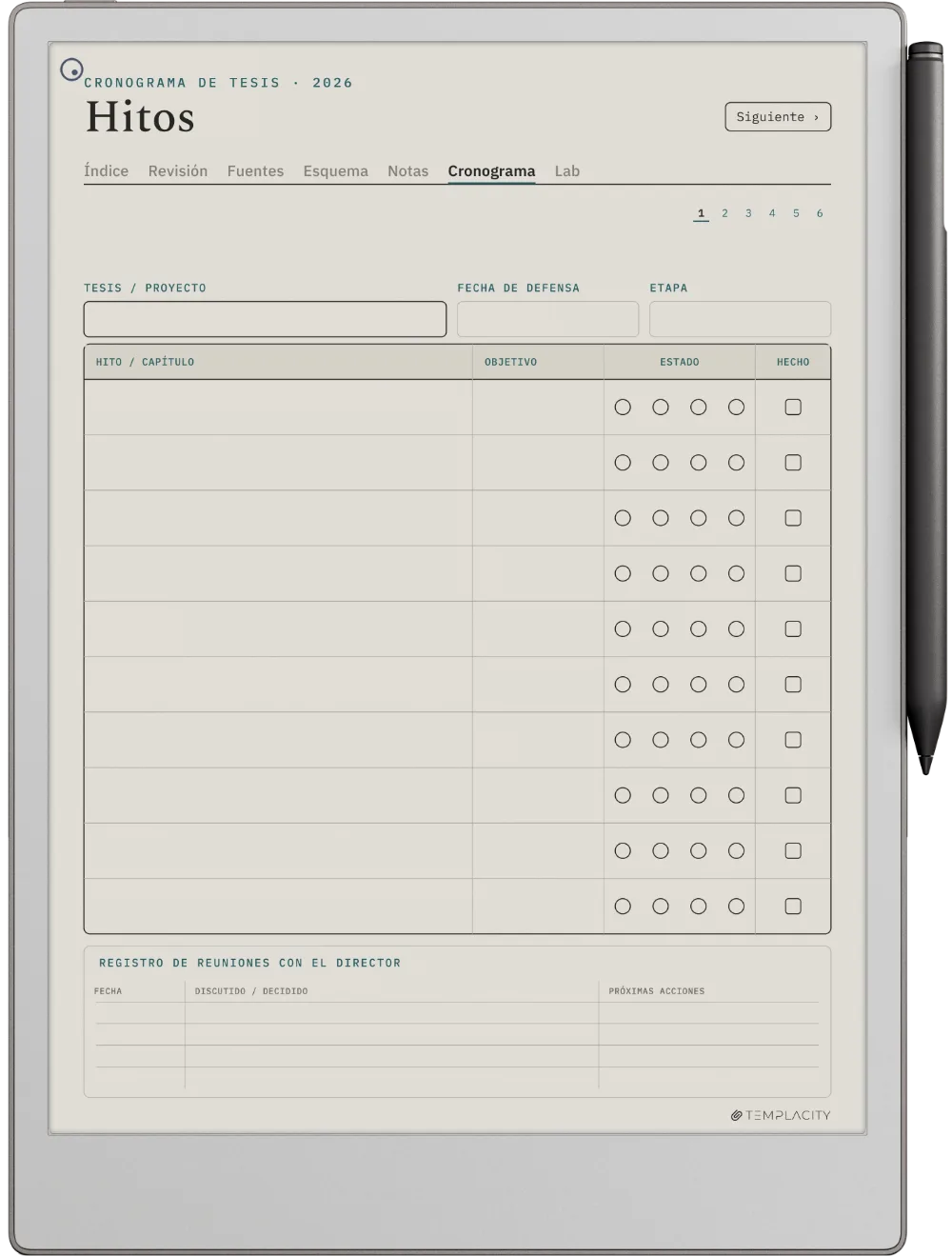 The Planner · Investigación reMarkable Paper Pro página 4