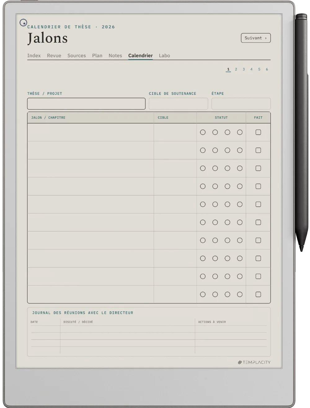 The Planner · Recherche reMarkable Paper Pro page 4