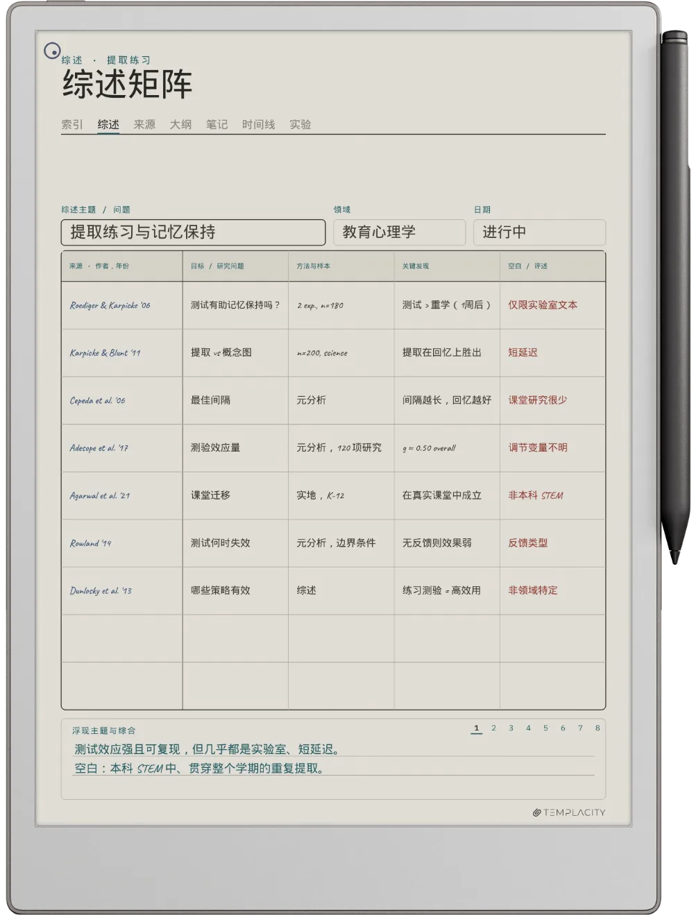 reMarkable Paper Pro 上的规划本