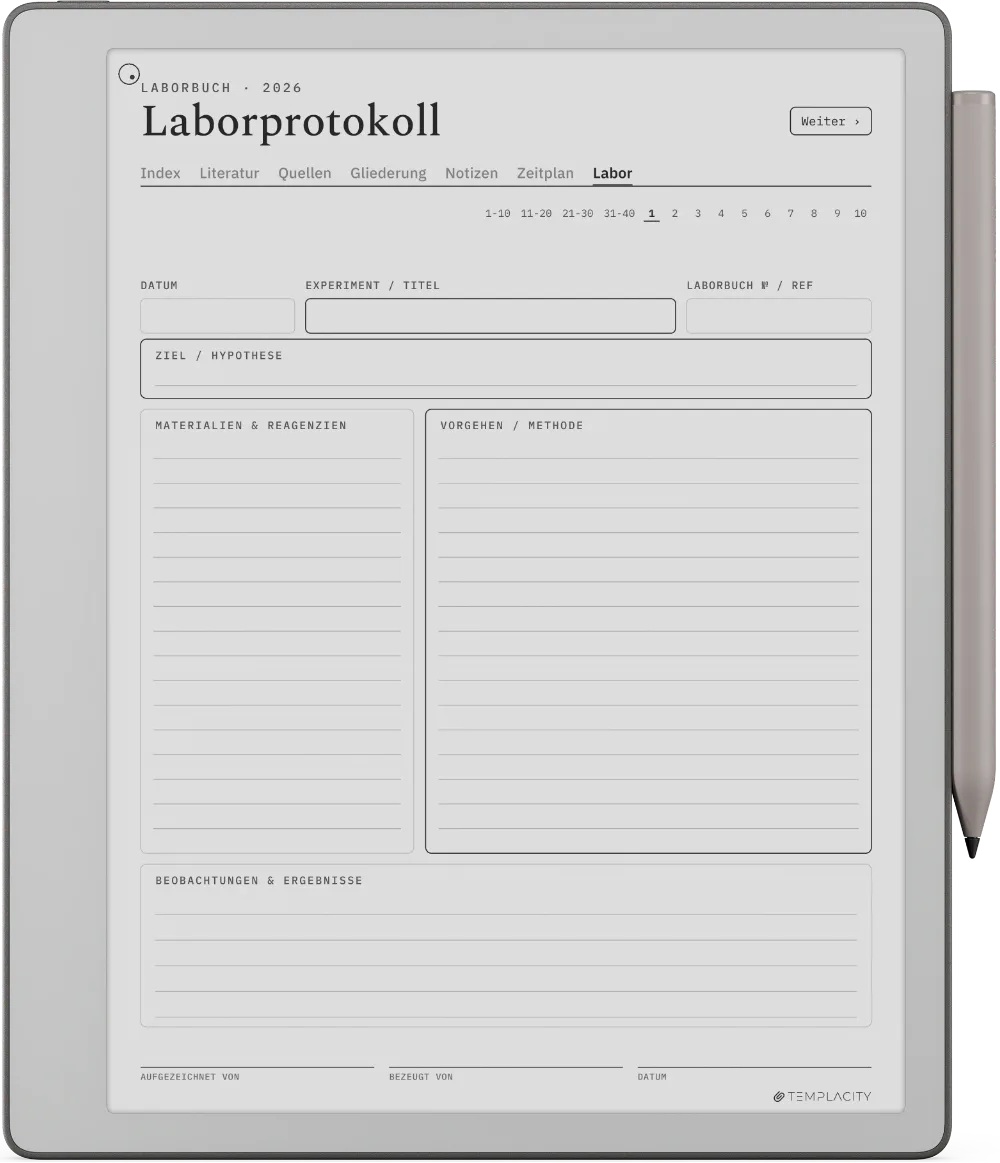 The Planner · Forschung reMarkable Paper Pure Seite 5