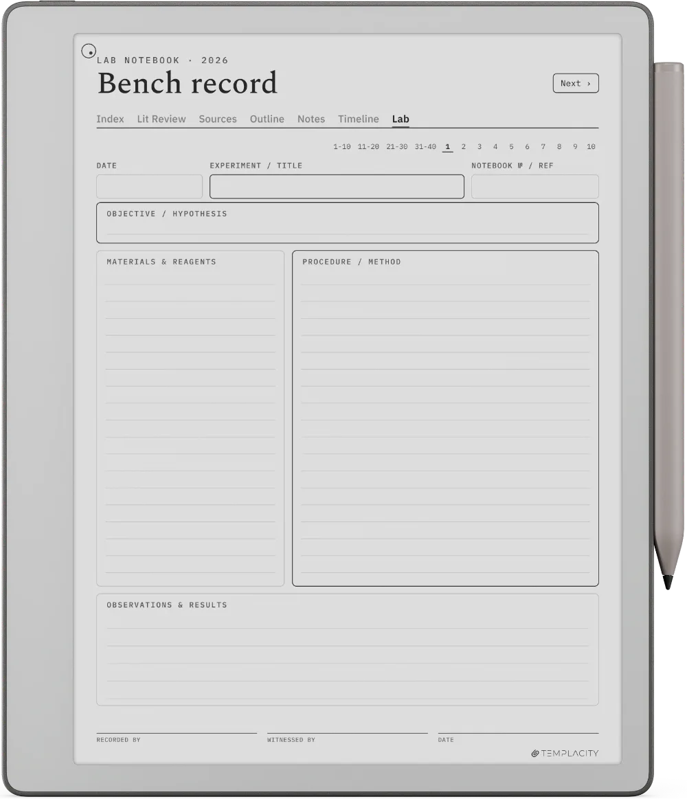 The Planner · Research reMarkable Paper Pure page 5