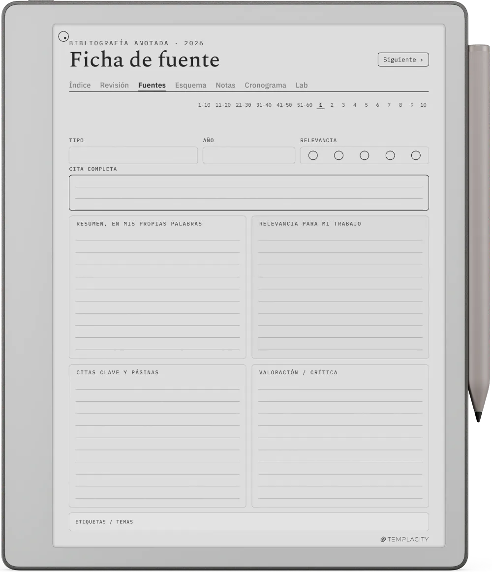 The Planner · Investigación reMarkable Paper Pure página 2
