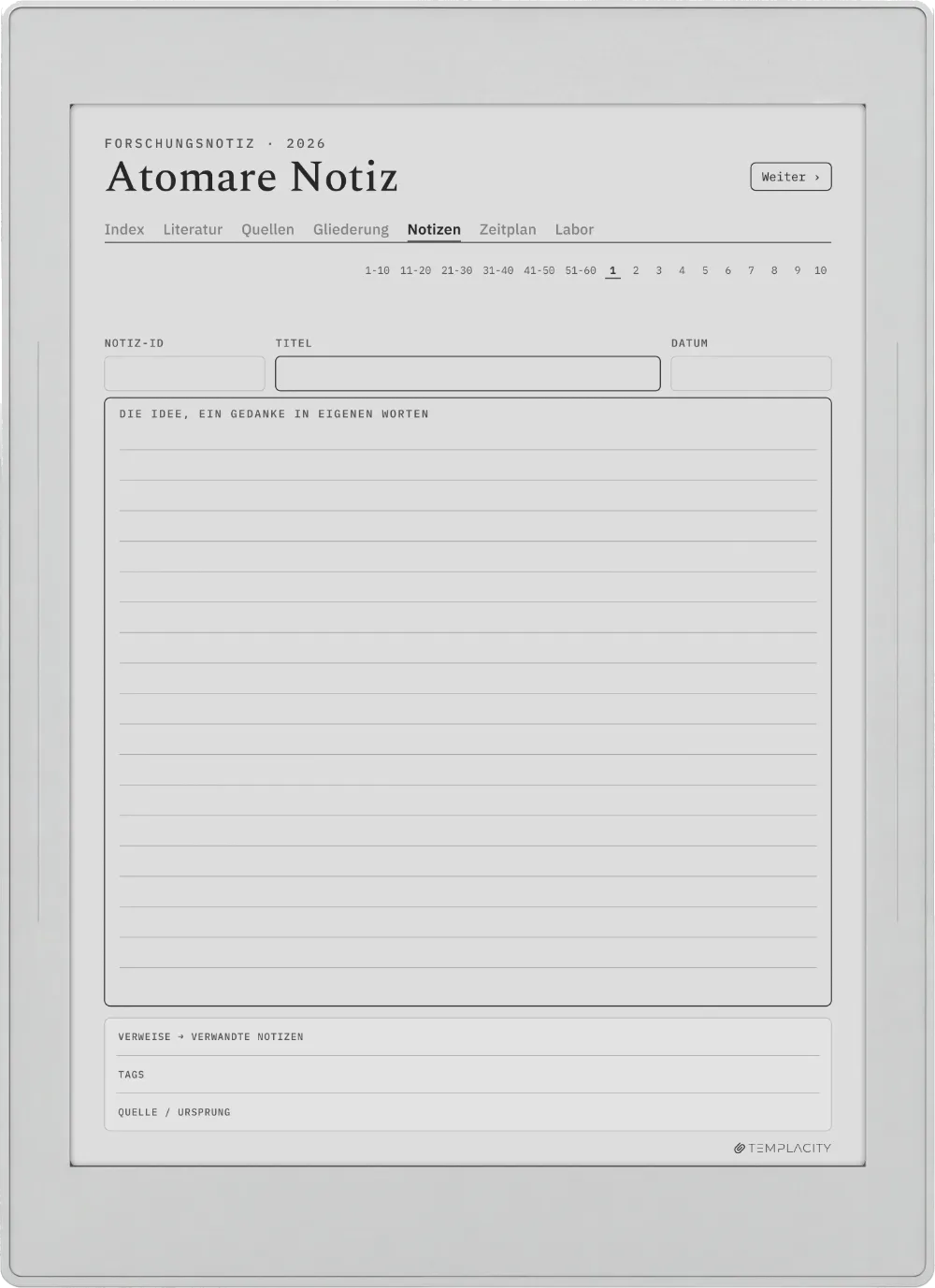 The Planner · Forschung Supernote Nomad Seite 3