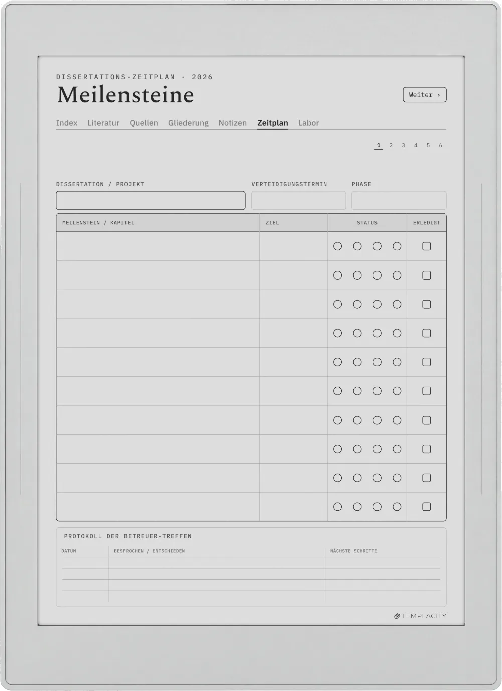 The Planner · Forschung Supernote Nomad Seite 4