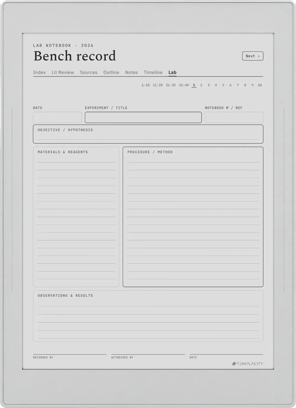 The Planner · Research Supernote Nomad page 5