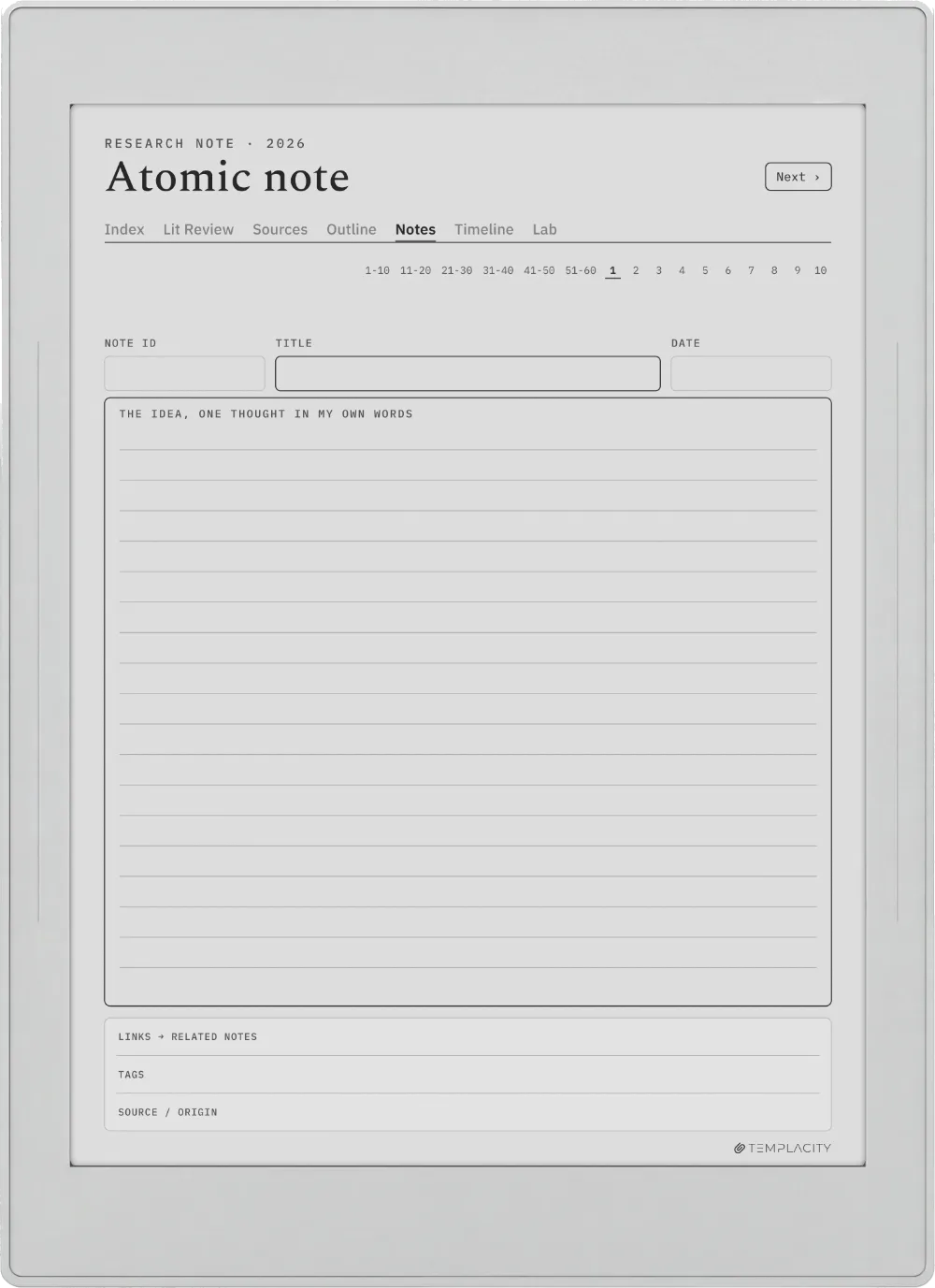 The Planner · Research Supernote Nomad page 3