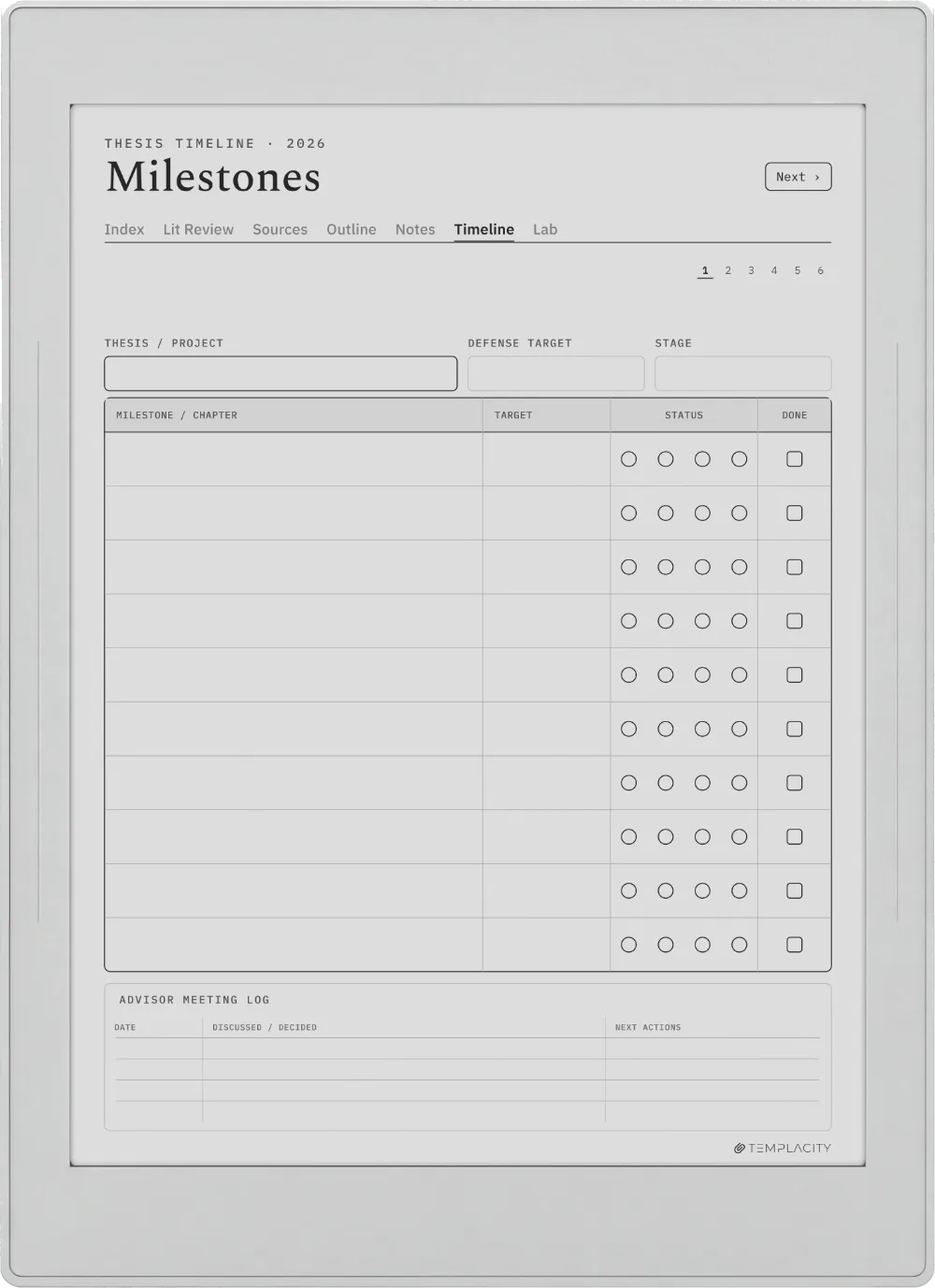 The Planner · Research Supernote Nomad page 4