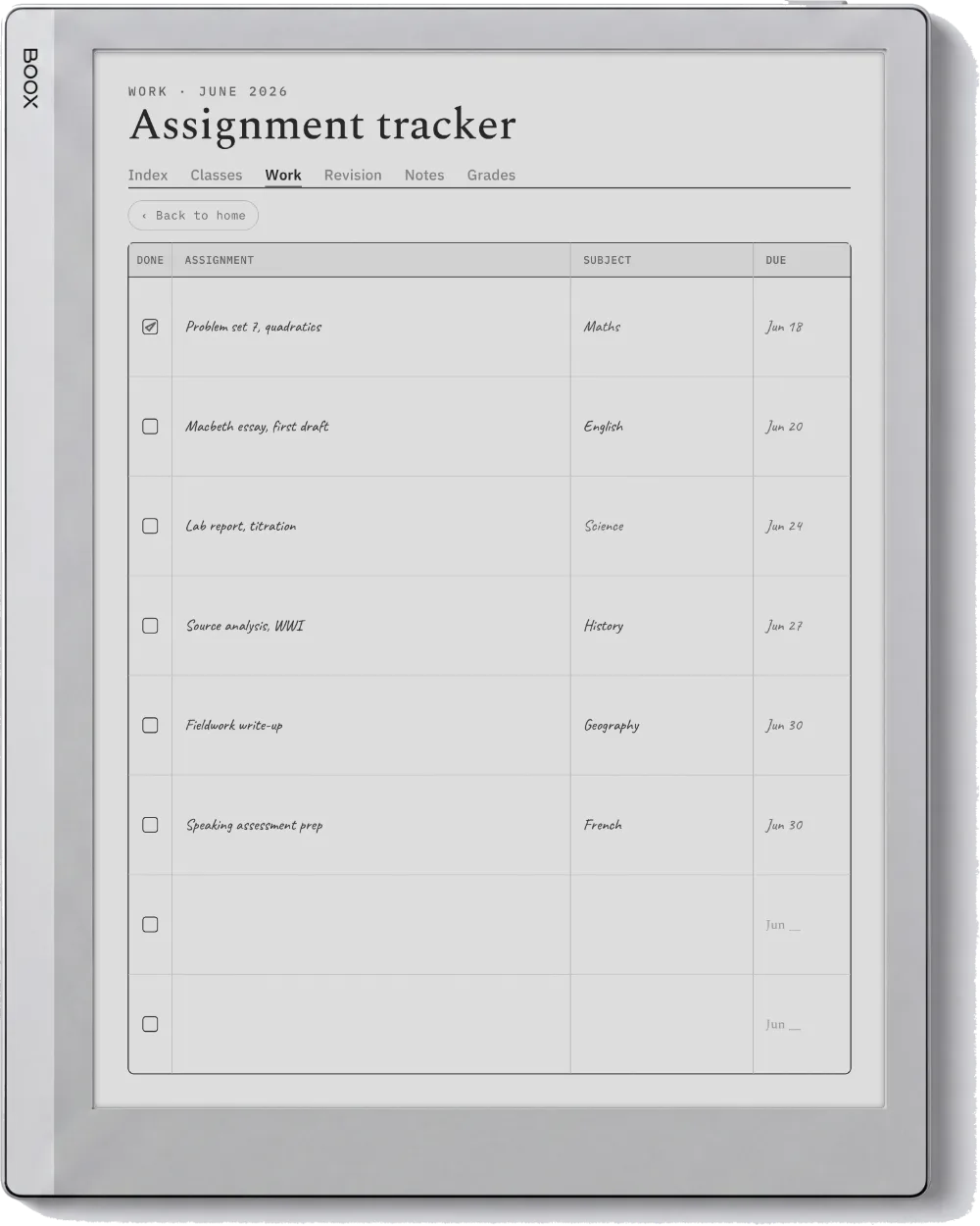 The Planner on the Boox Go 10.3