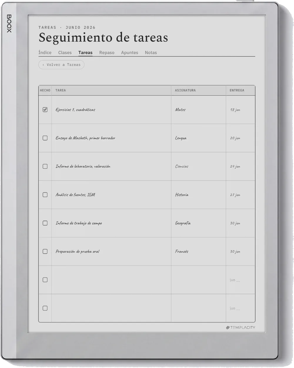 The Planner en el Boox Go 10.3