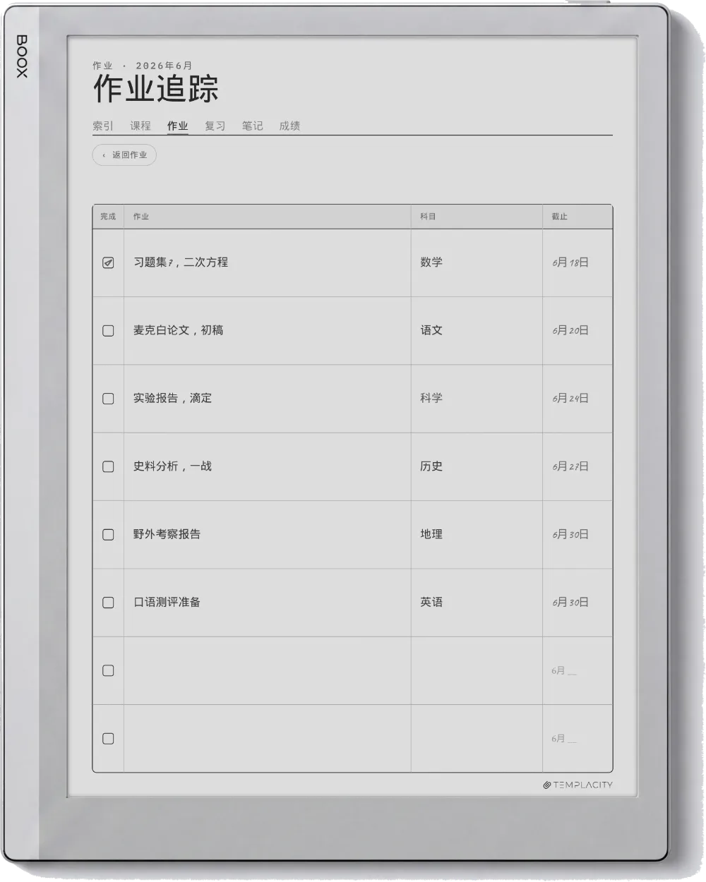 Boox Go 10.3 上的规划本