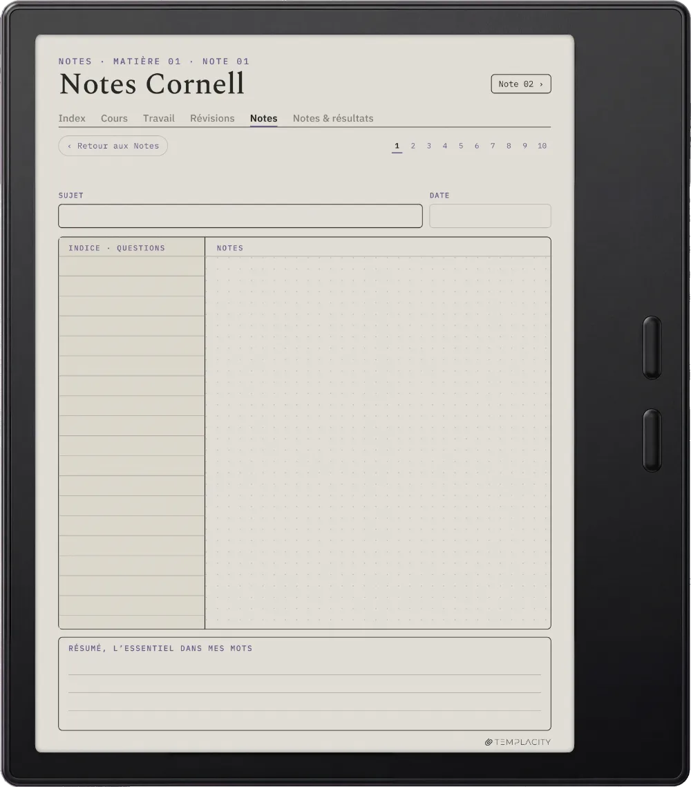 The Planner Cornell Notes