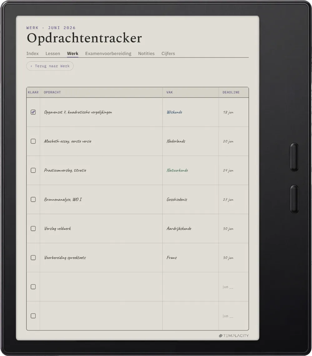 The Planner op de Boox Go Color 7 (Gen II)
