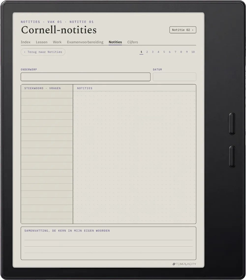 The Planner Cornell Notes