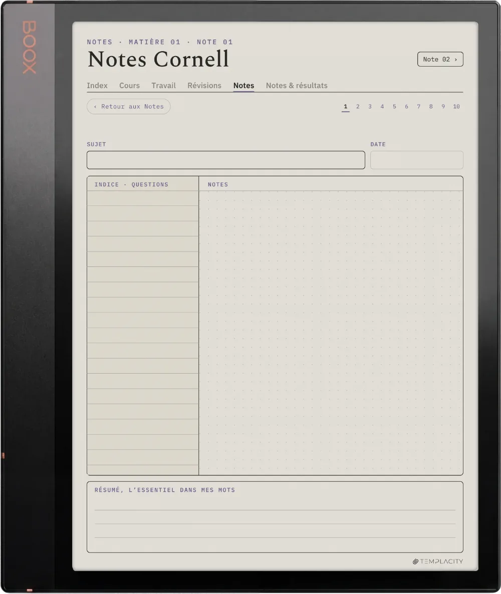 The Planner Cornell Notes