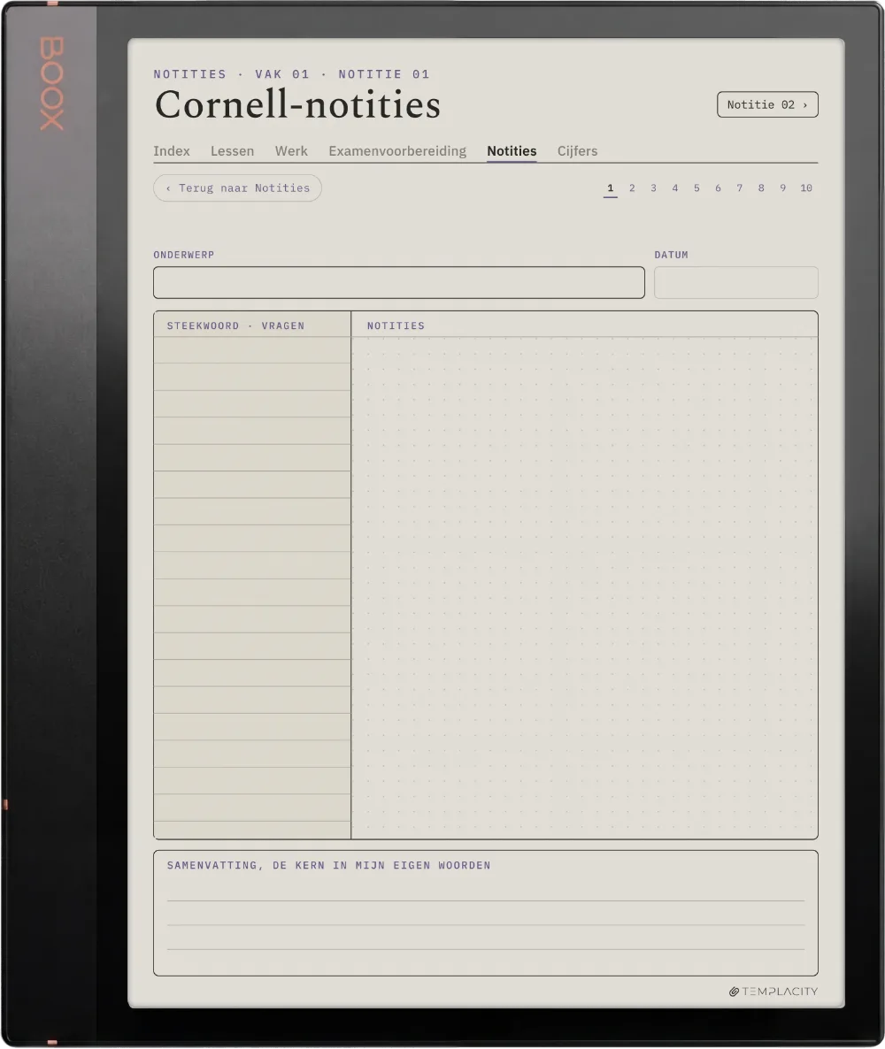 The Planner Cornell Notes