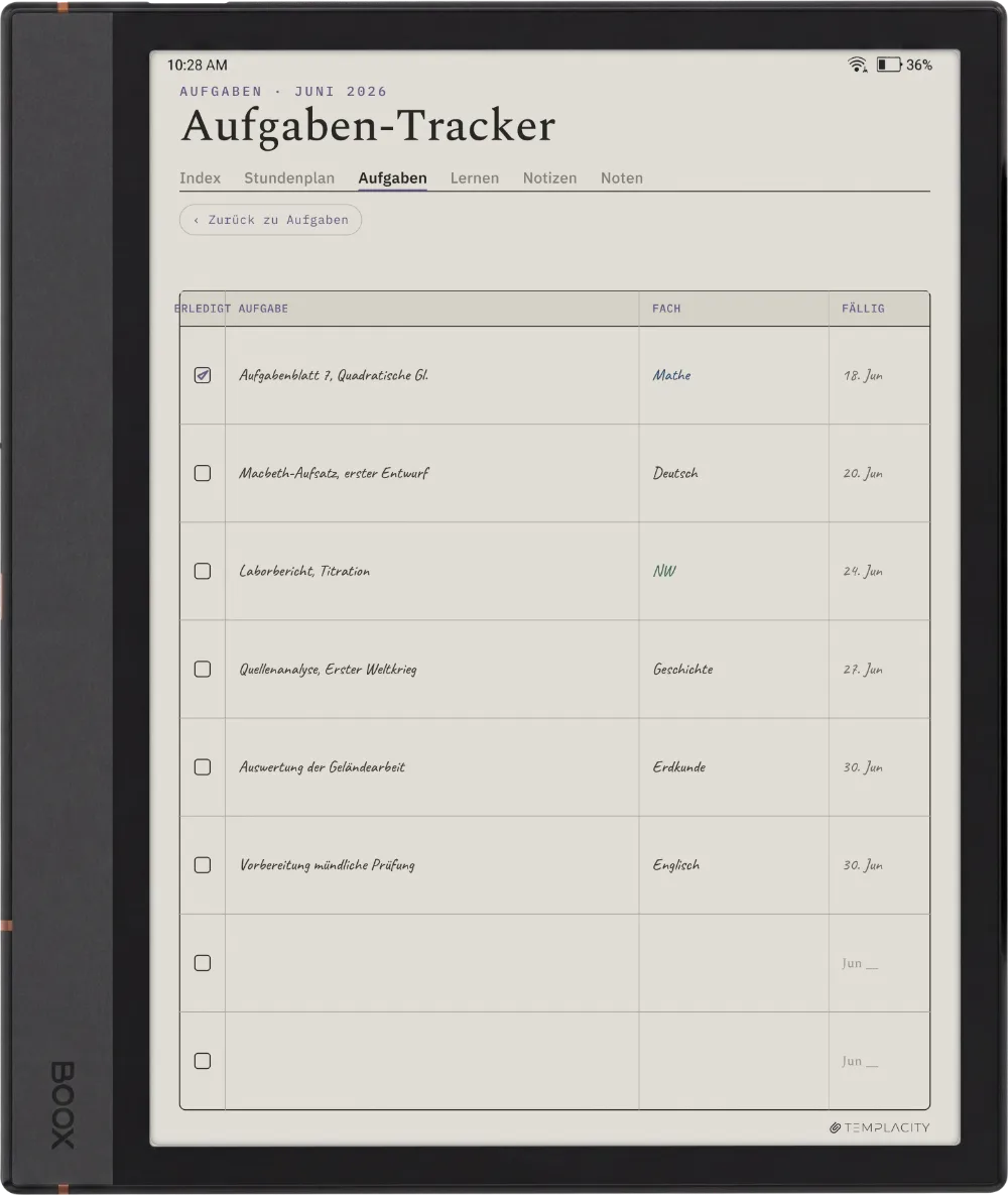 The Planner auf dem Boox Note Air4 C