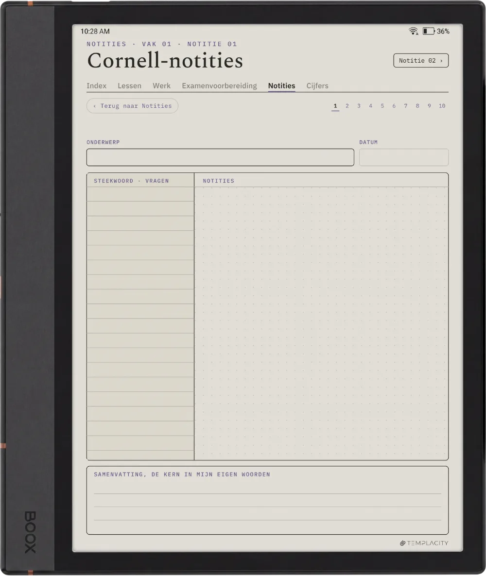 The Planner Cornell Notes
