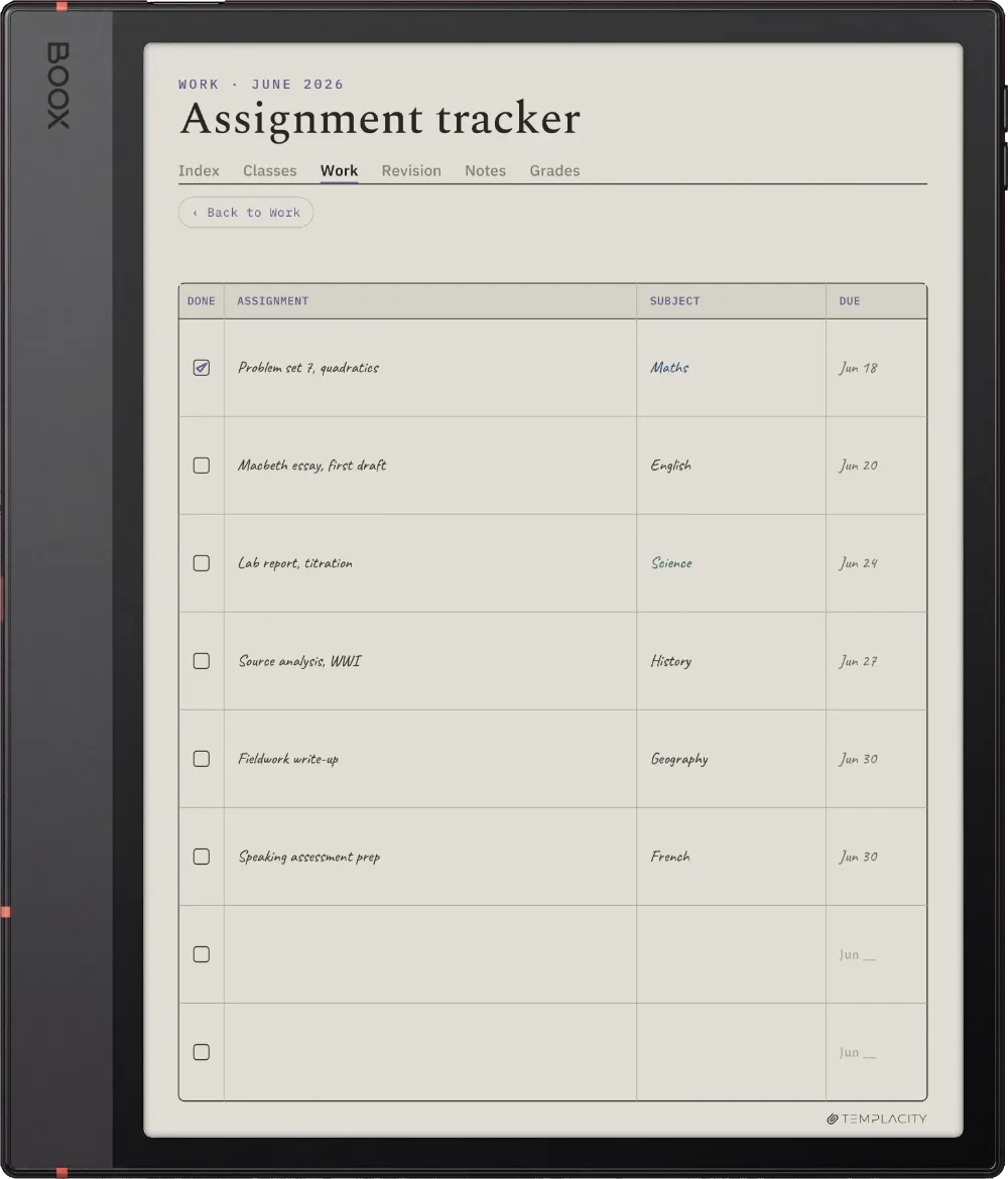 The Planner on the Boox Note Air5 C
