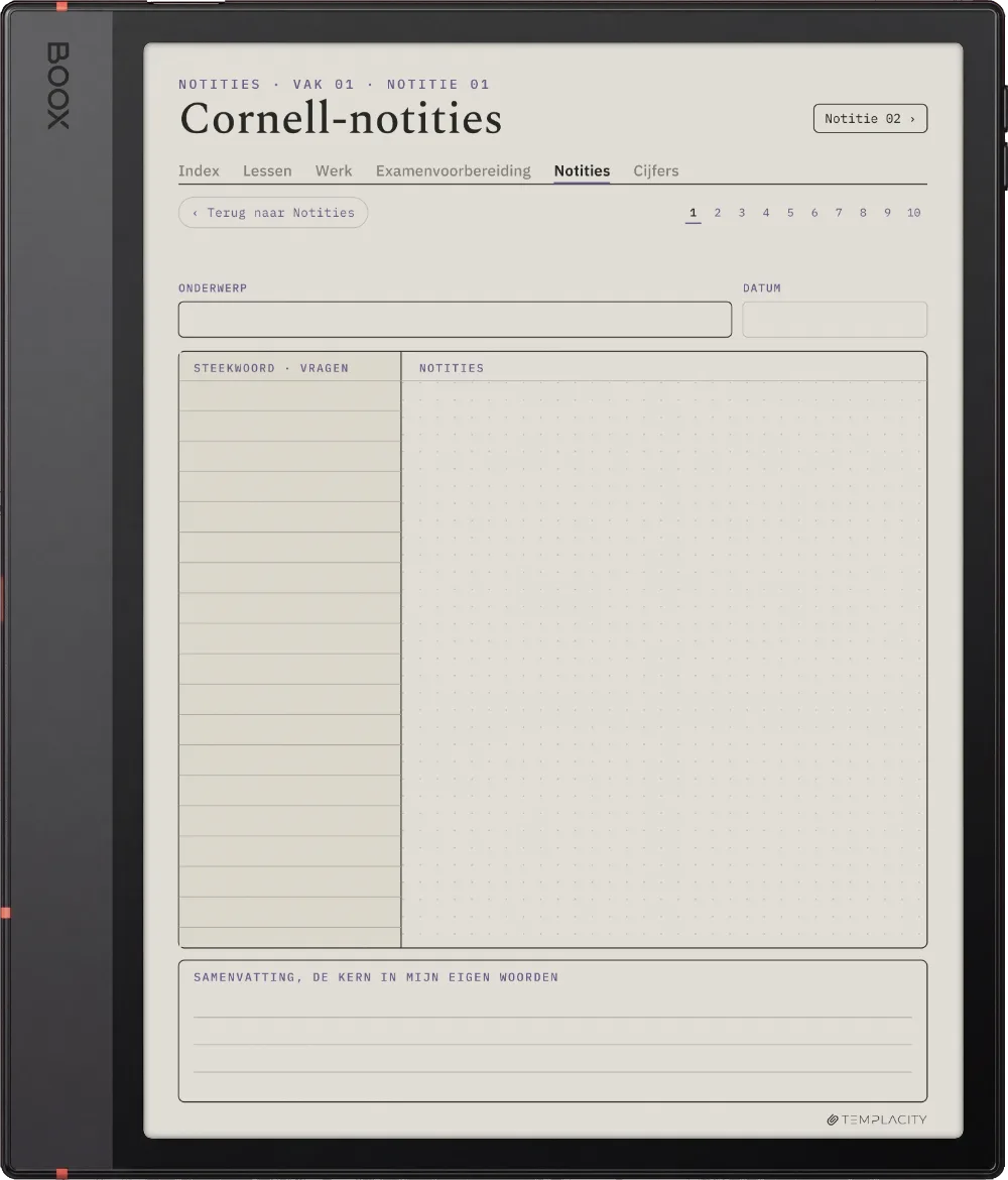 The Planner Cornell Notes