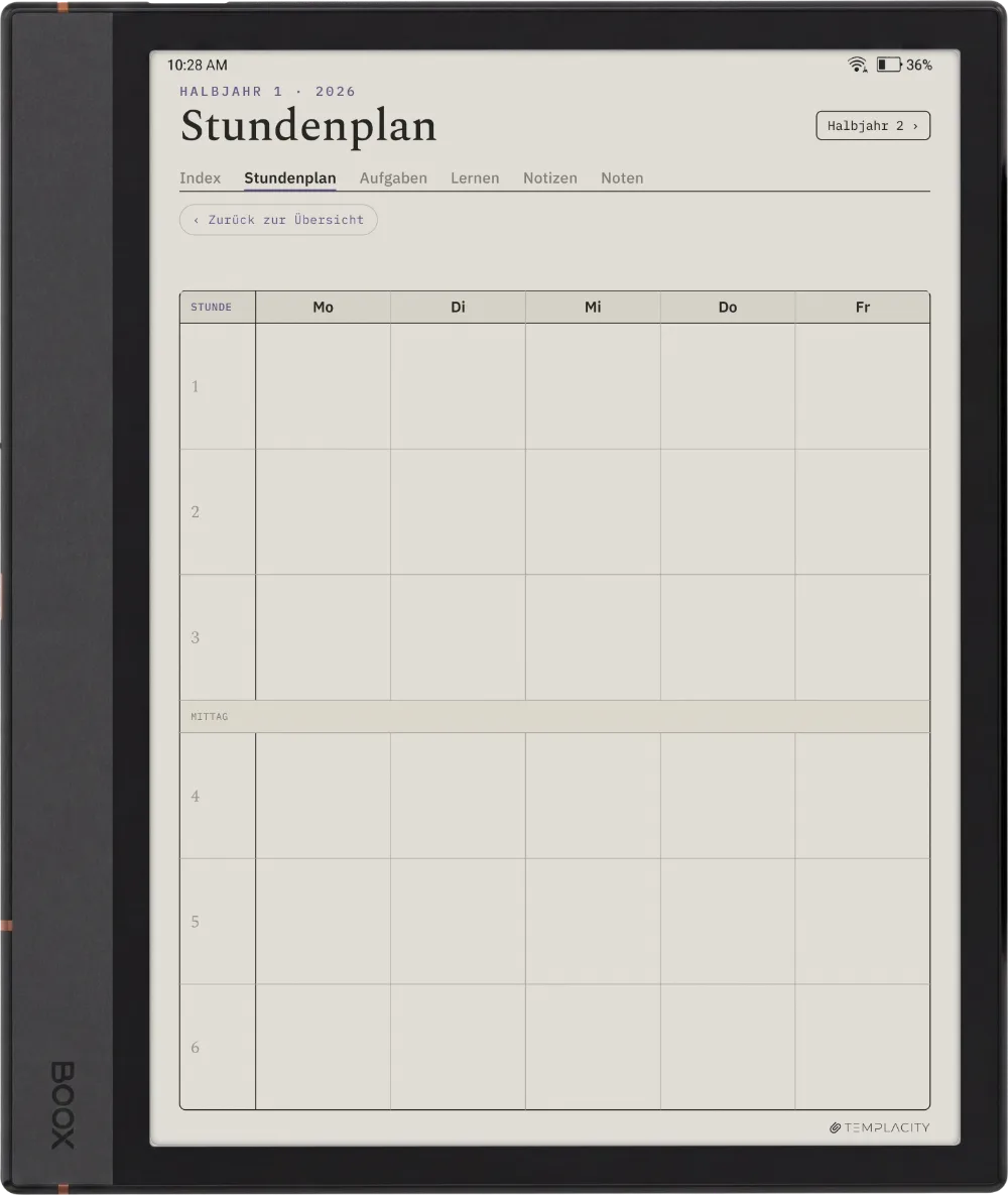 The Planner · Student Boox Note Max Seite 4