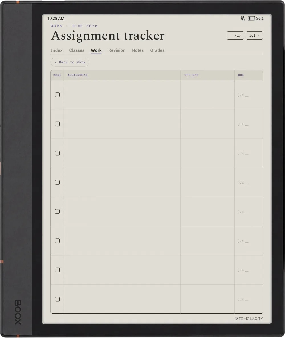 The Planner · Student Boox Note Max page 1