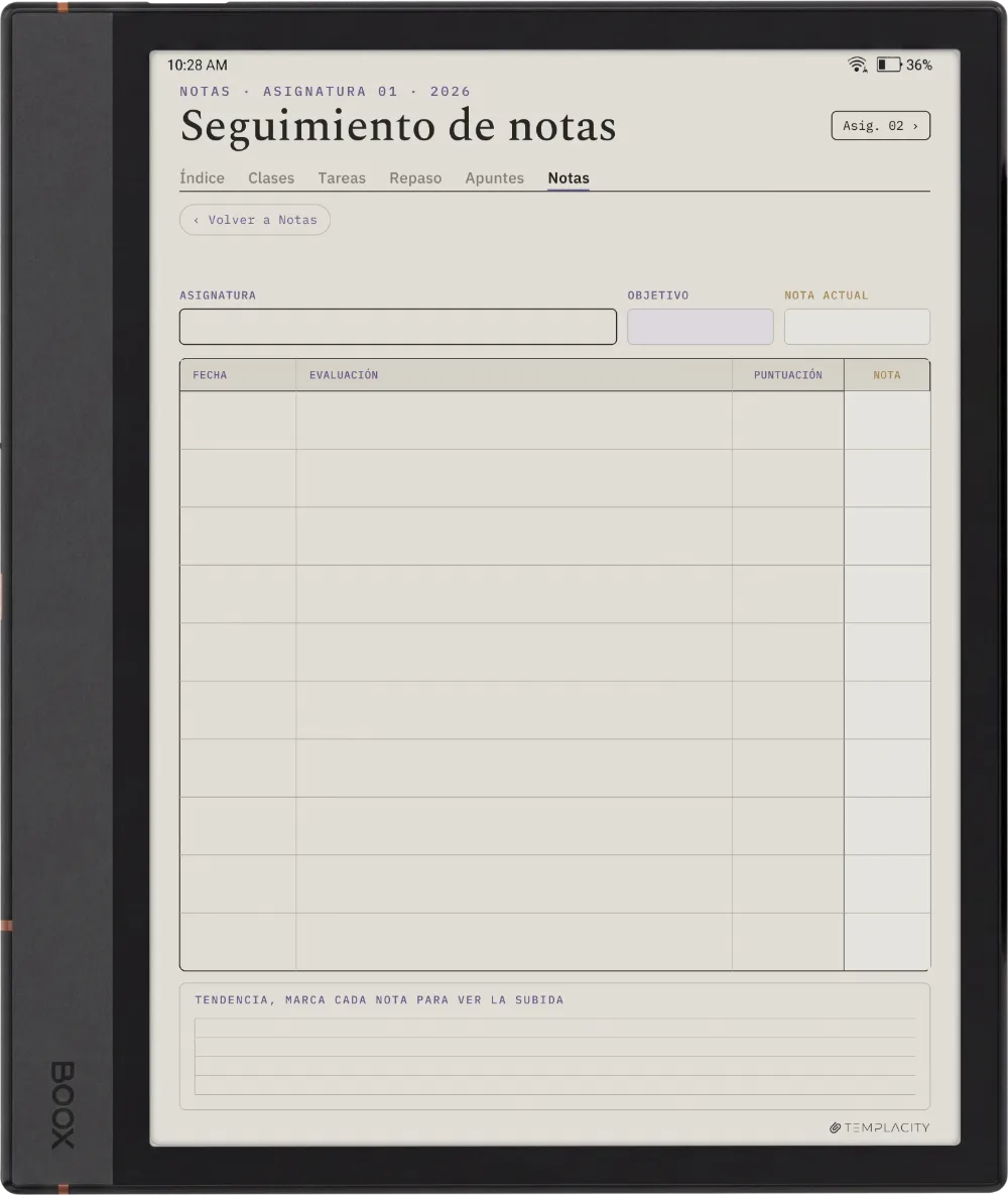 The Planner · Estudiantes Boox Note Max página 5