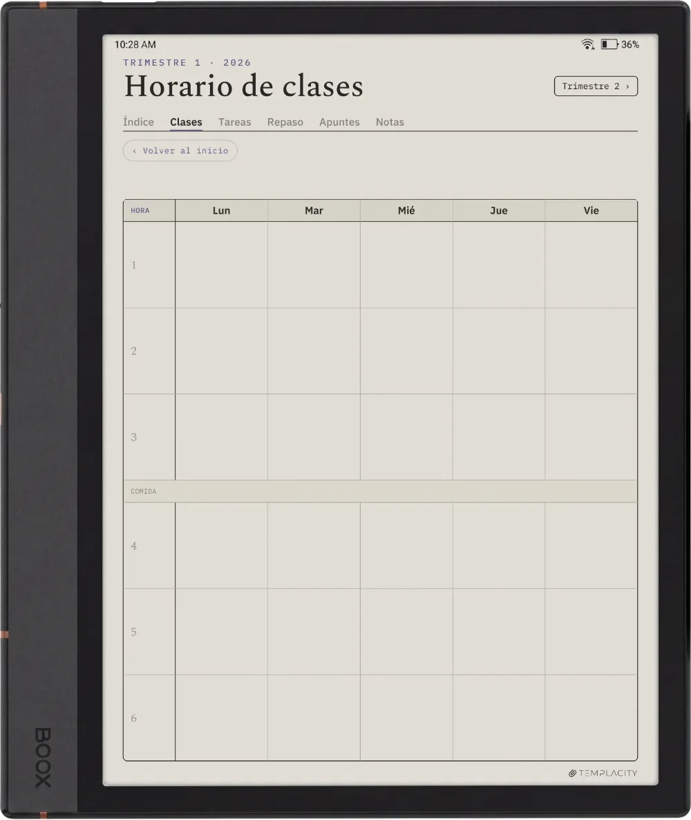 The Planner · Estudiantes Boox Note Max página 4
